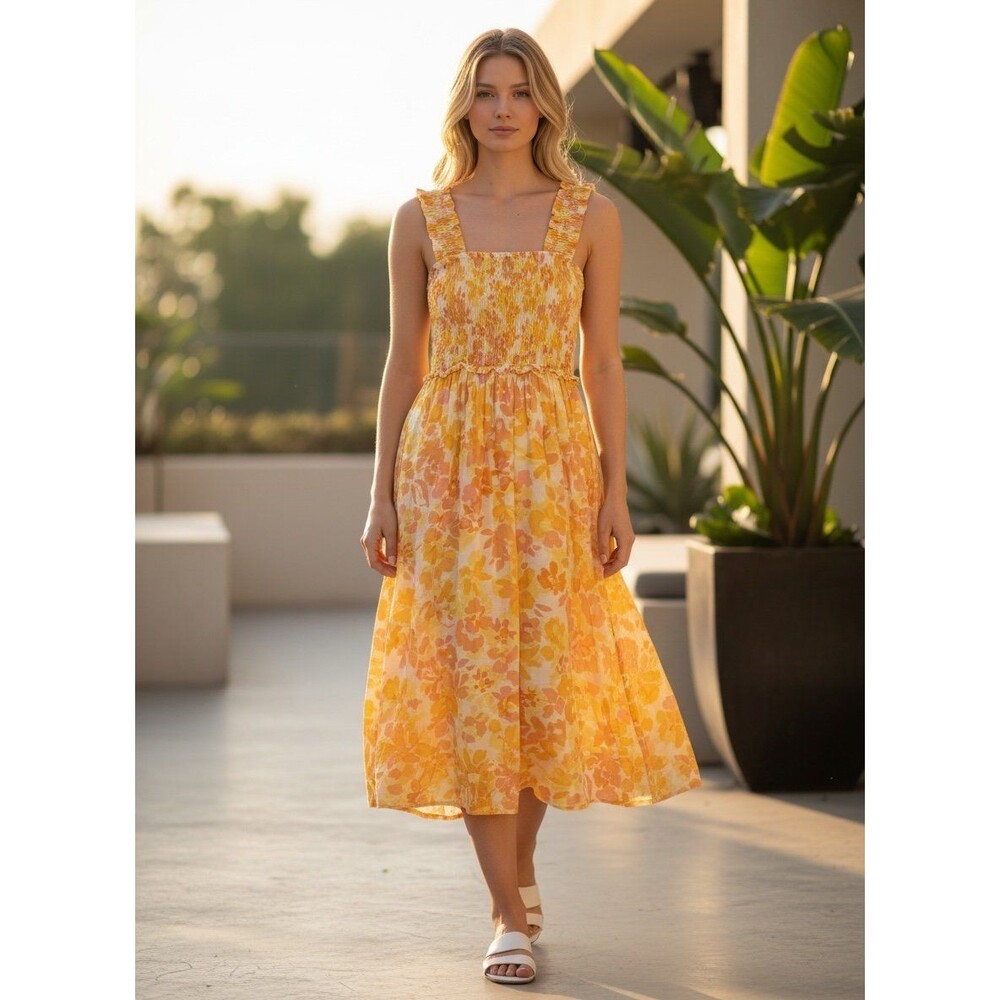 Mittoshop Betsy Boos Boutique medium smocked maxi dress NEW NWT